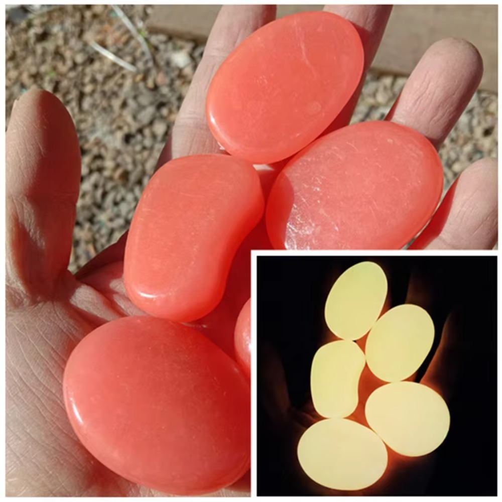 Fish Tank Gravel - 10pcs Decoration 4.5cm Luminous Pebbles Glow
