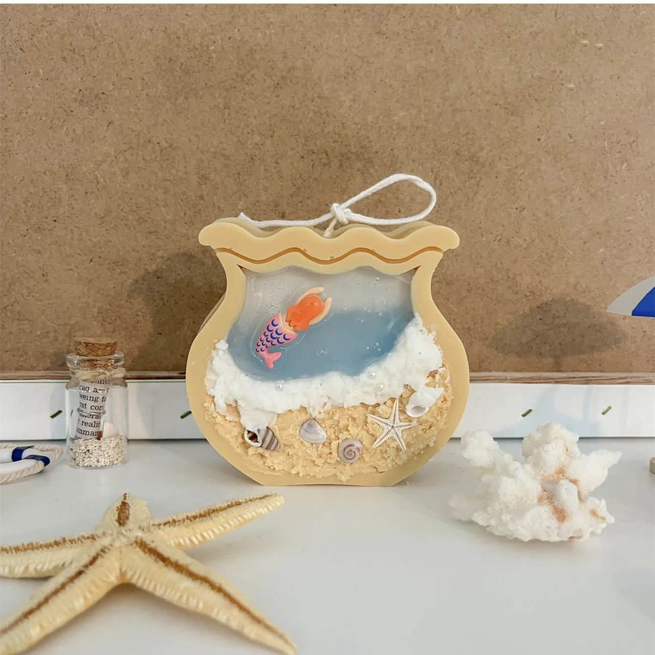 Fish Tank Moon Shape Candle Mo - Fish Aquarium Home ulasan dan harga