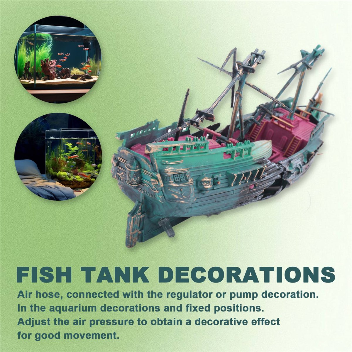 【ABFS】Large Aquarium Shipwreck - Aquarium Decor ulasan dan harga