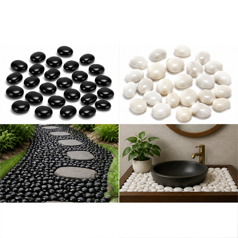 White&Black Polished River Roc - Fish Tank Gravel ulasan dan harga