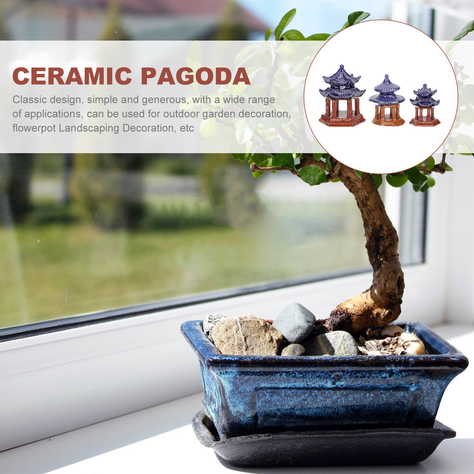 3Pcs Ceramic Pavilion Miniatur - Aquarium Fish Tank ulasan dan harga