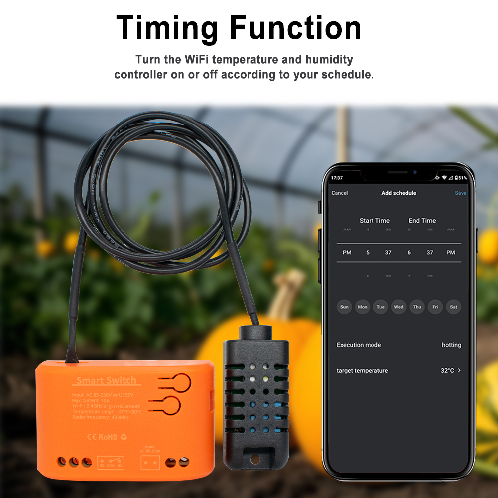 Tuya WiFi Temperature Humidity - Aquarium Plants ulasan dan harga