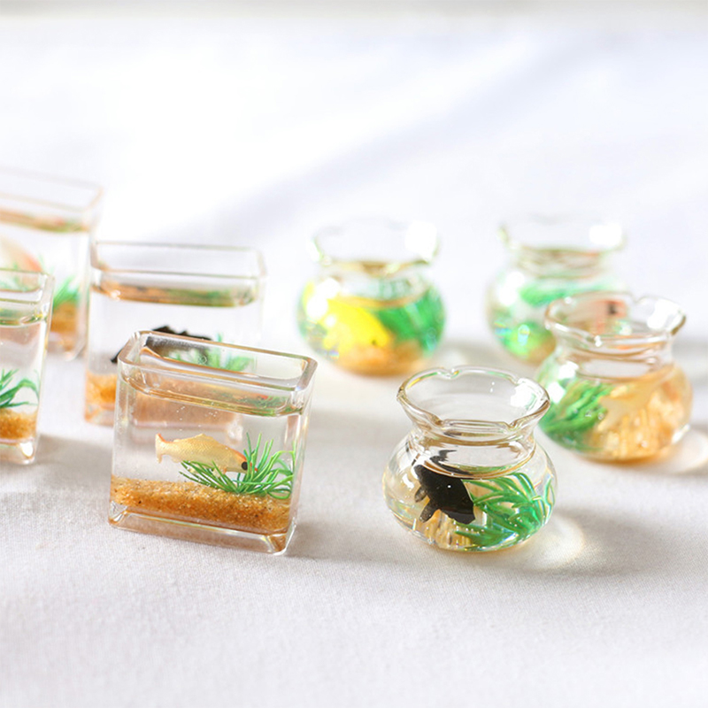 Home Ornament Doll House Decor - Fish Aquarium Home ulasan dan harga