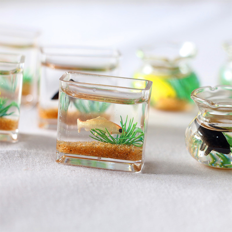 Home Ornament Doll House Decor - Fish Aquarium Home ulasan dan harga