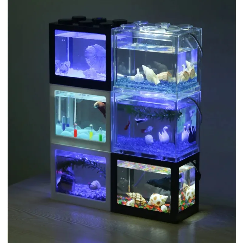 1L USB LED Desktop Mini Aquari - Aquarium Fish Betta ulasan dan harga
