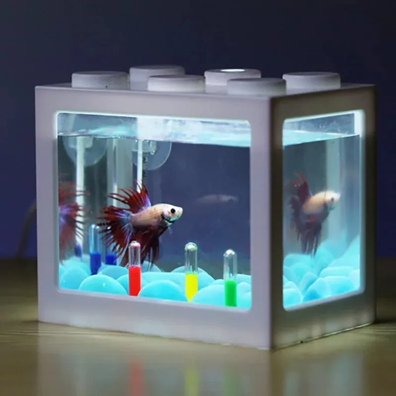 1L USB LED Desktop Mini Aquari - Aquarium Fish Betta ulasan dan harga