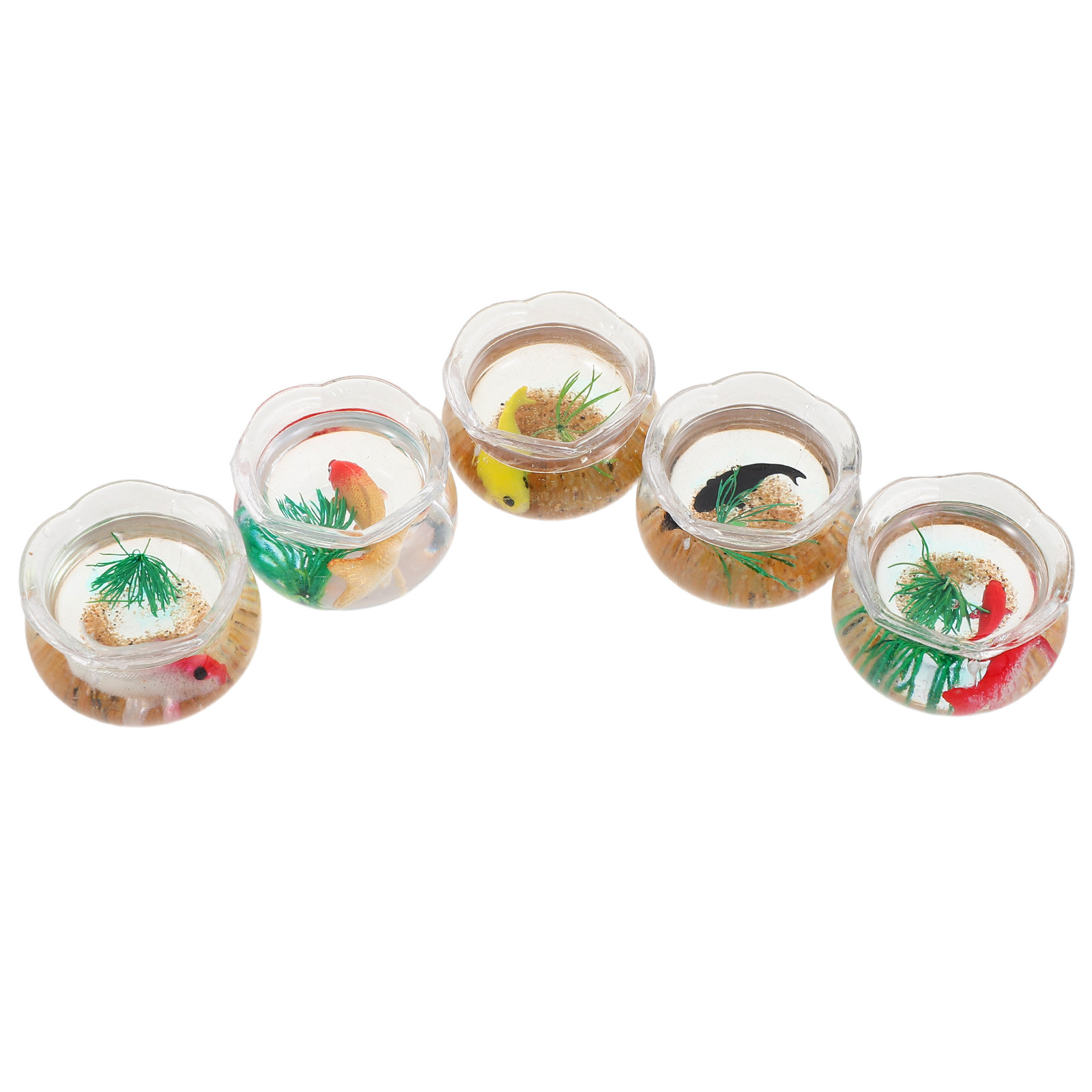 5Pcs Mini Fish Bowl Realistic  - Aquarium Plants ulasan dan harga